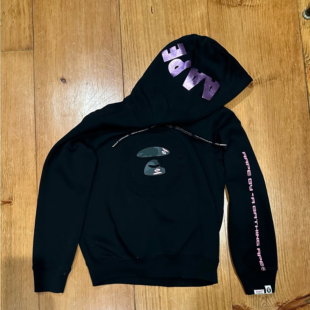 Black Hoodie with Purple Logo